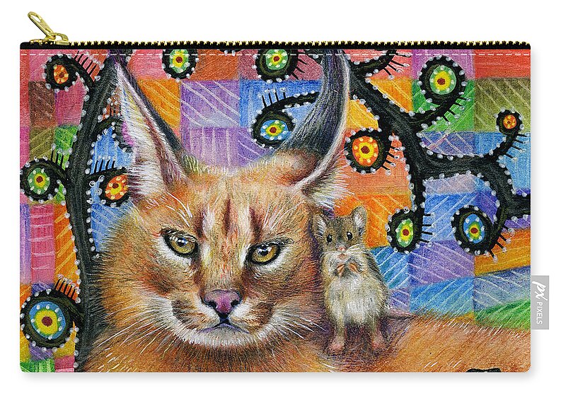 Cat Carry-all Pouch featuring the painting Hanging Out by Jacquelin L Vanderwood Westerman