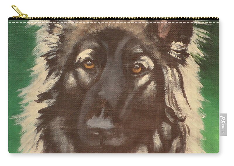 Shepherd Zip Pouch featuring the painting Hank by Carol Russell