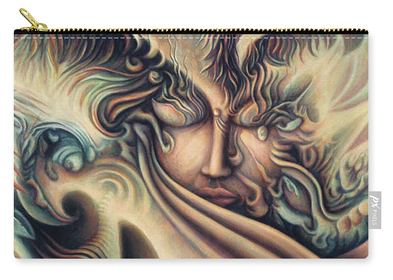 Spiritual Zip Pouch featuring the painting Hamsa Swann by Nad Wolinska