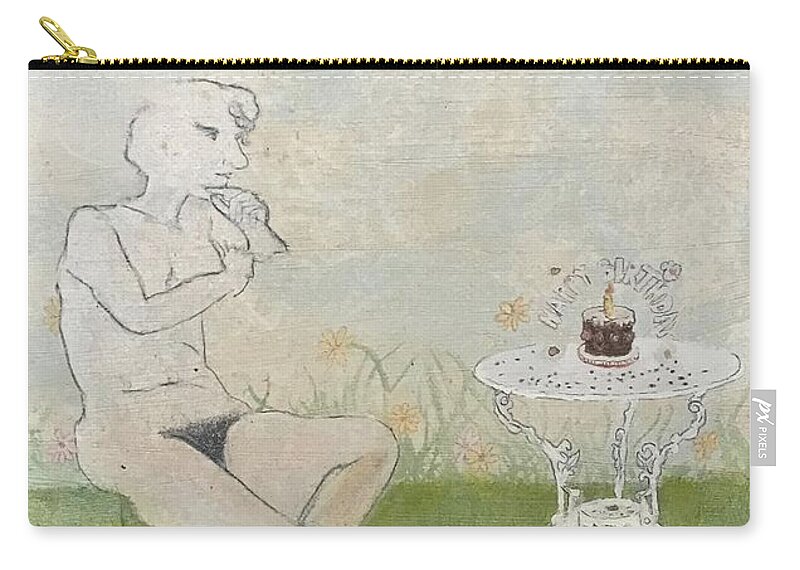 Happy Birthday Zip Pouch featuring the painting Happy Birthday by Leah Tomaino