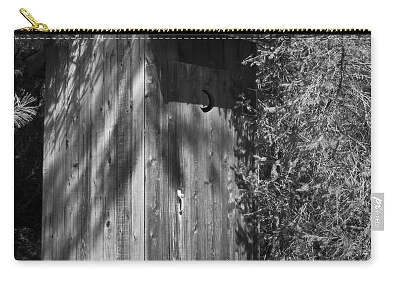 Outhouse Zip Pouch featuring the photograph Happy Hollow Outhouse by Teresa Mucha