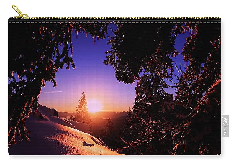 Snow Zip Pouch featuring the photograph Happy New Year by Sean Sarsfield