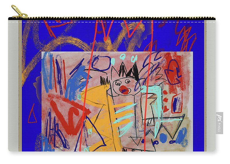  Abstract Zip Pouch featuring the digital art Rough Ride Cowboy by Janis Kirstein