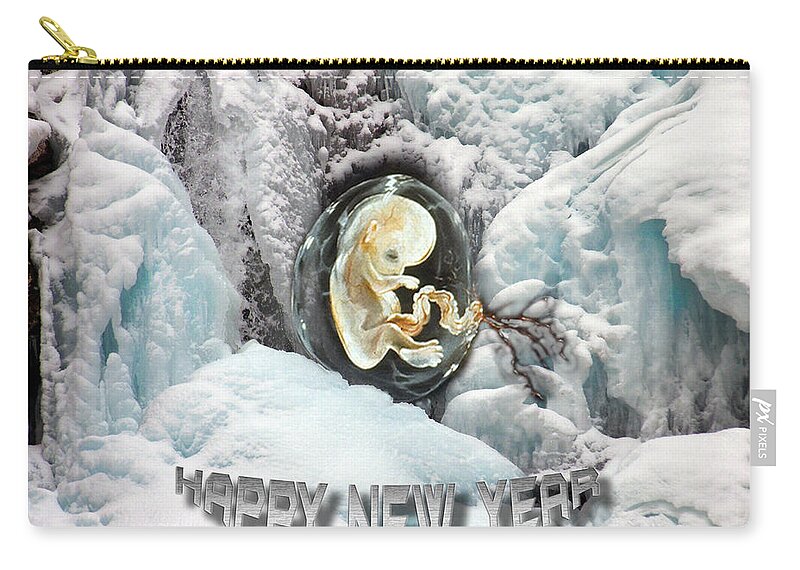 Digital Zip Pouch featuring the digital art Happy New Year by Otto Rapp