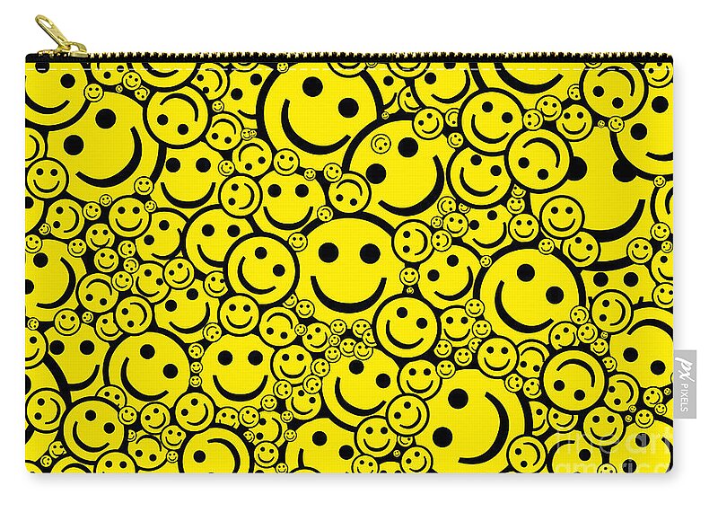Smiley Zip Pouch featuring the photograph Happy Smiley Faces by Tim Gainey