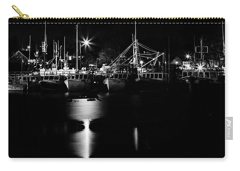 Portsmouth Zip Pouch featuring the photograph Harbor at Night by Natalie Rotman Cote