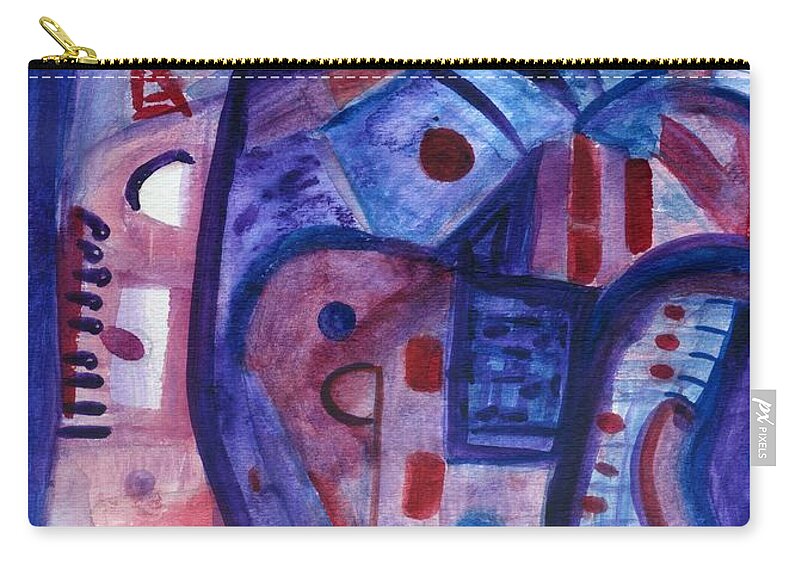 Abstract Art Zip Pouch featuring the painting Harbor Nights by Stephen Lucas