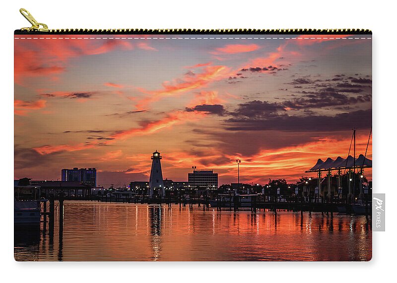 Landscape Zip Pouch featuring the photograph Harbor Sunset by JASawyer Imaging