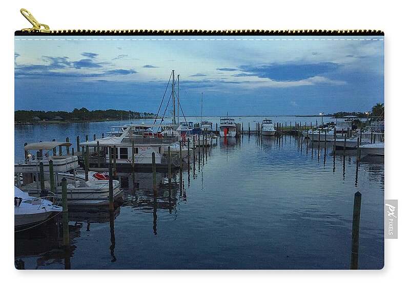 Harbour Zip Pouch featuring the photograph Harbour Nights by Richie Parks