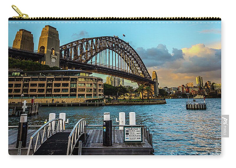 Ocean Zip Pouch featuring the photograph Harbour Sky by Perry Webster