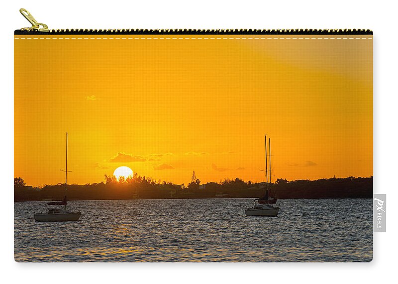 Harbour Zip Pouch featuring the photograph Harbour Sunset by Kevin Cable