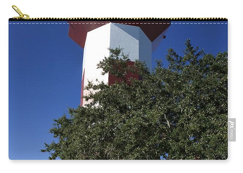 Hilton Head Zip Pouch featuring the photograph Harbourtown Lighthouse by Thomas Marchessault