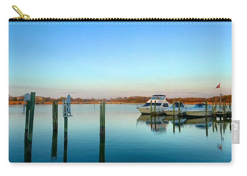 Water Zip Pouch featuring the photograph Hard Yacht Cafe by Chris Montcalmo