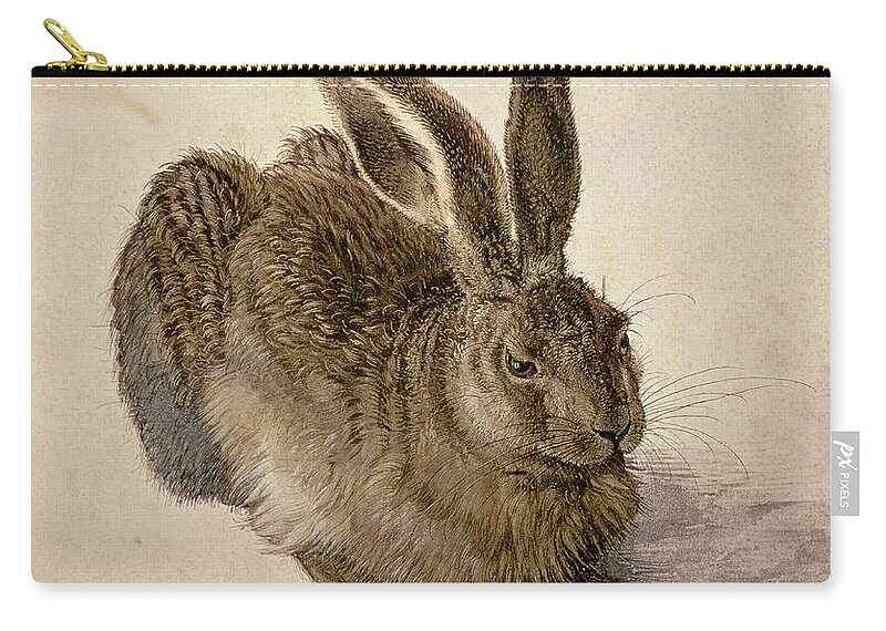 #faatoppicks Zip Pouch featuring the painting Hare by Albrecht Durer