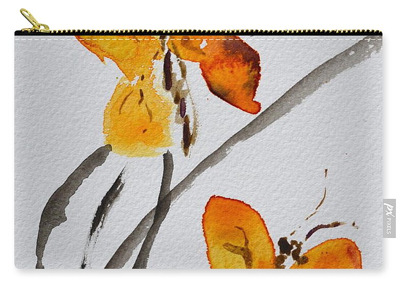 Butterflies Zip Pouch featuring the painting Harmonious Flight by Beverley Harper Tinsley