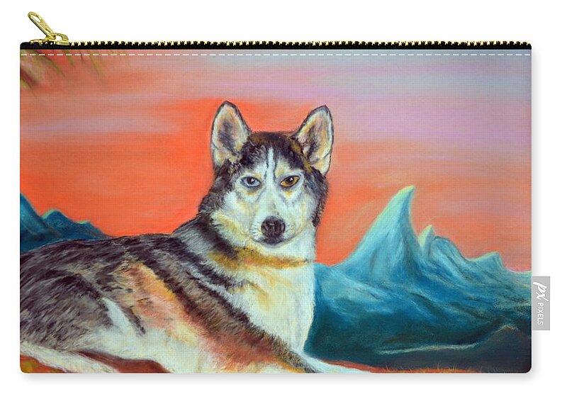 Wolf Zip Pouch featuring the pastel Harry by Antonia Citrino