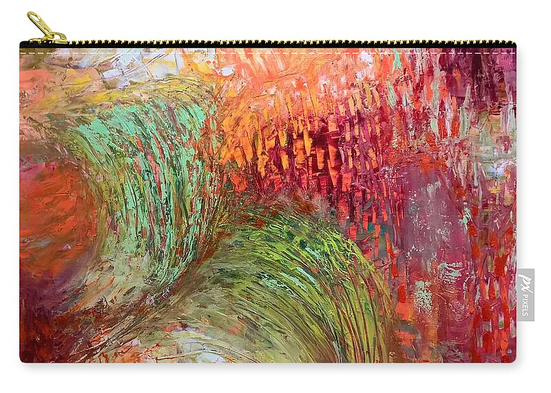 Abstract Zip Pouch featuring the painting Harvest Abstract by Nicolas Bouteneff