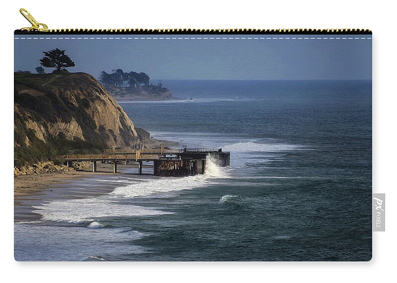 Ocean Zip Pouch featuring the photograph Haskells Beach by Pamela Steege