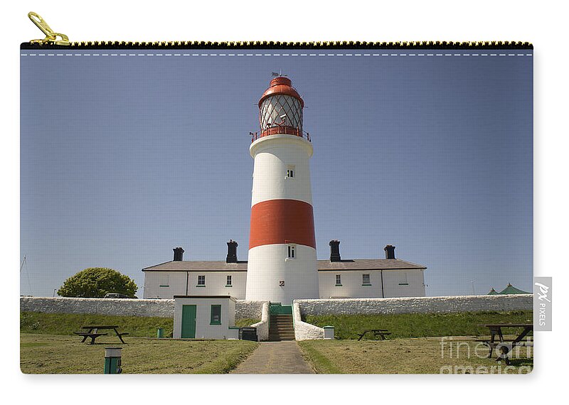 Lighthouse Zip Pouch featuring the photograph Haunted Lighthouse. by Elena Perelman