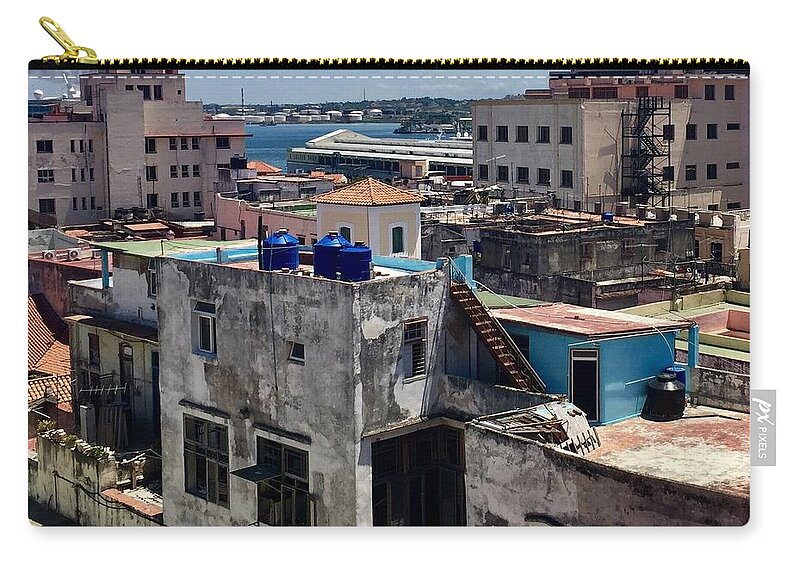 Cuba Carry-all Pouch featuring the photograph Havana by Rooftop by Kerry Obrist