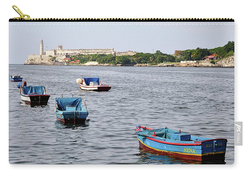 Caribbean Zip Pouch featuring the photograph Havana Harbor by Joel Thai