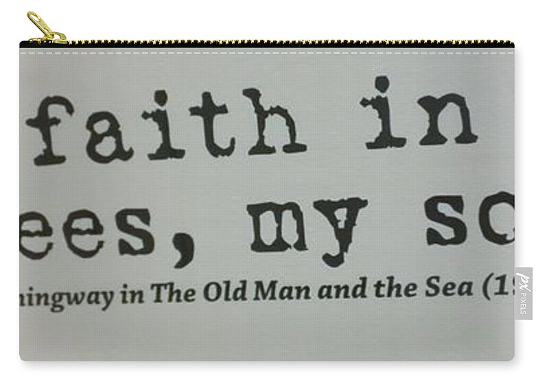 New York Yankees Zip Pouch featuring the photograph Have Faith In The Yankees My Son by Rob Hans