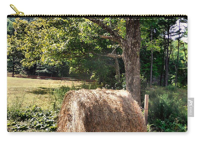 Hay Bay Rolls Zip Pouch featuring the painting Hay bay rolls 4 by Jeelan Clark