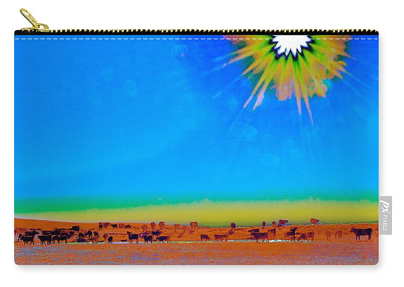 Cattle Carry-all Pouch featuring the photograph Hay Meadow to Water by Amanda Smith