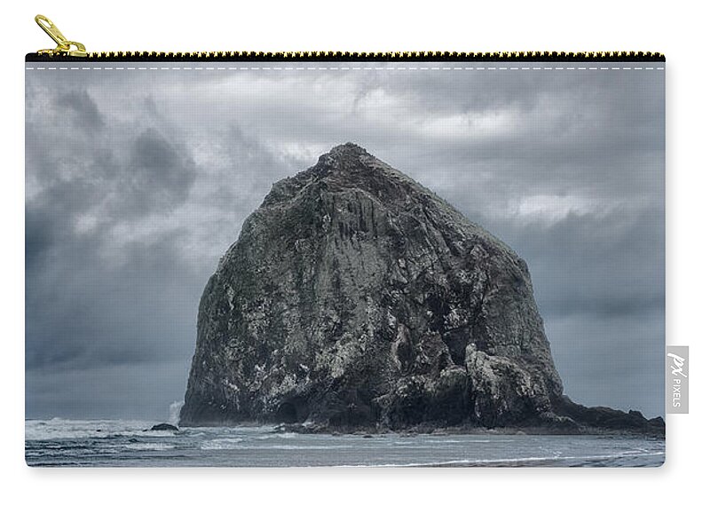 Beach Zip Pouch featuring the photograph Haystack Rock 1 by Al Andersen