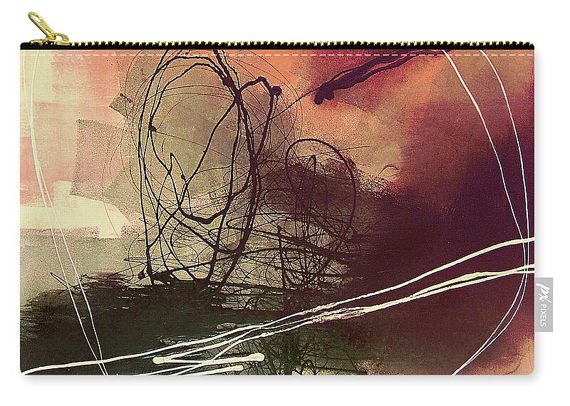 Abstract Zip Pouch featuring the painting Head of Psychology Rose by Tatiana Iliina