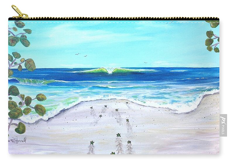 Ocean Zip Pouch featuring the painting Headed Home by Dawn Harrell
