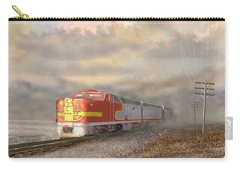 Atsf Zip Pouch featuring the digital art Heading East by Kerry Beverly
