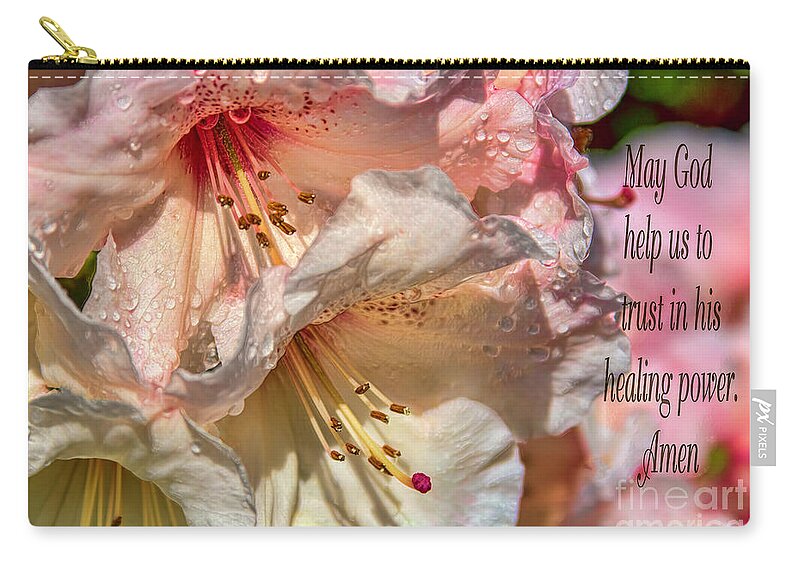 Rhododendron Zip Pouch featuring the digital art Healing Power by Jean OKeeffe Macro Abundance Art