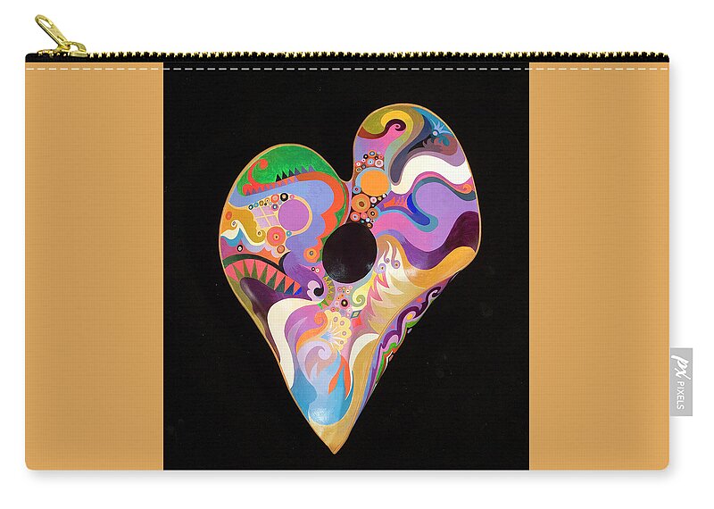 Fauvist Art Zip Pouch featuring the painting Heart Bowl by Bob Coonts