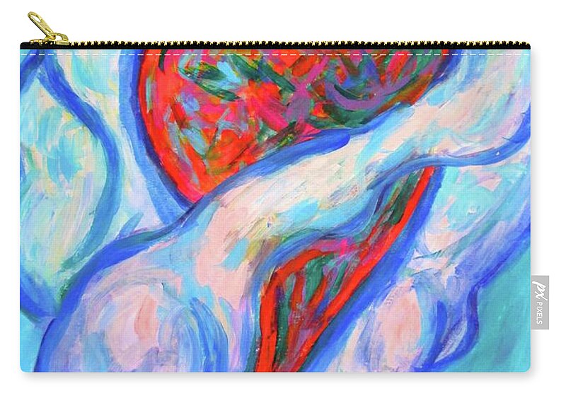 Cloud Prints For Sale Zip Pouch featuring the painting Heart Cloud by Kendall Kessler