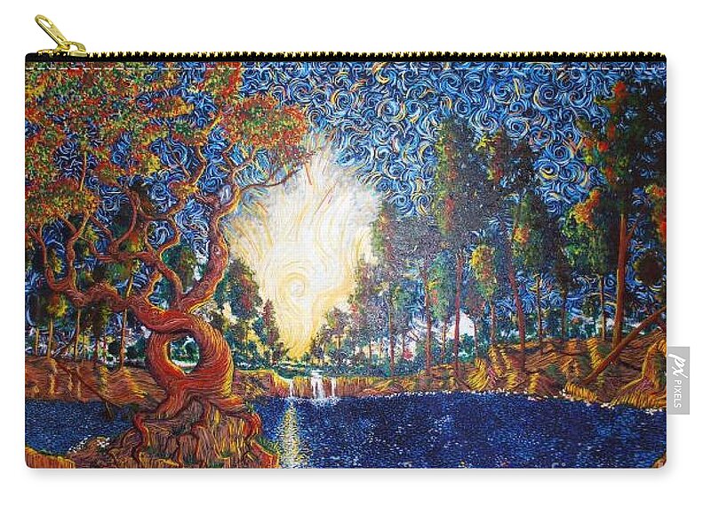 Tree Zip Pouch featuring the painting Hearts Heal by Stefan Duncan