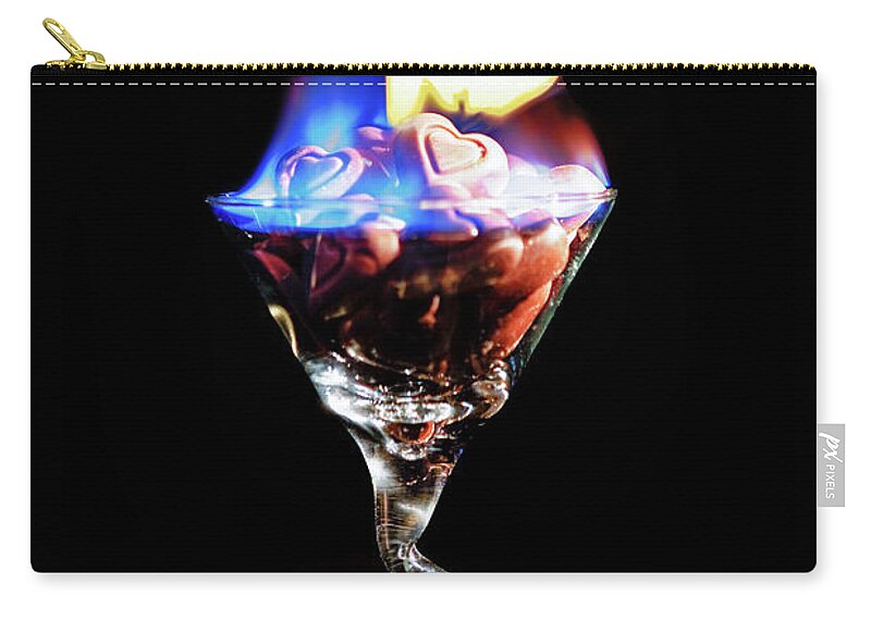 Martini Zip Pouch featuring the photograph Hearts on Fire by Scott Campbell