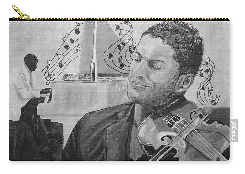 Music Zip Pouch featuring the painting Heavenly Music by Quwatha Valentine