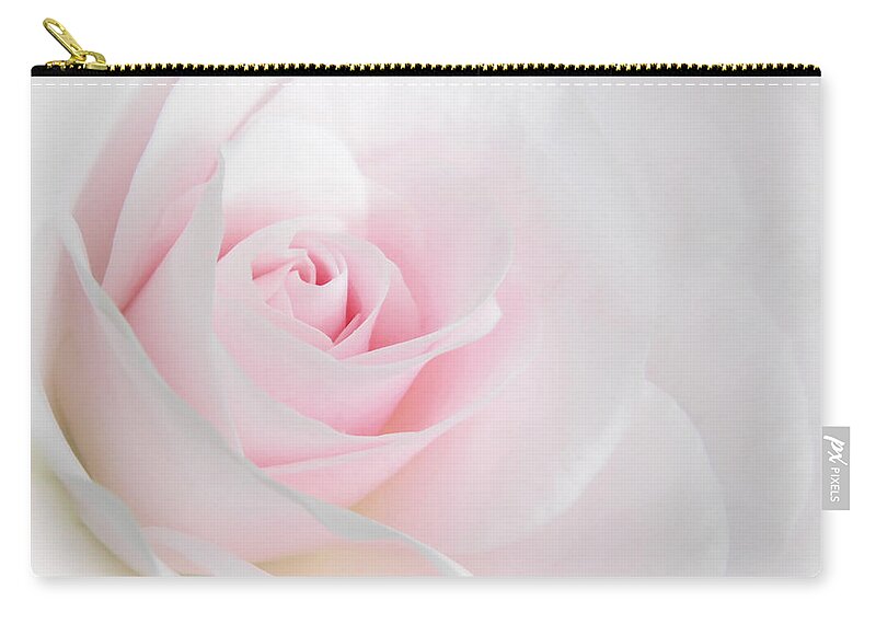 Rose Zip Pouch featuring the photograph Heaven's Light Pink Rose Flower by Jennie Marie Schell