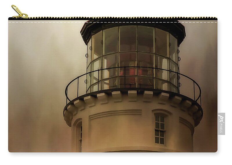 Heceta Head Lighthouse Zip Pouch featuring the photograph Heceta Head Lighthouse In Oregon II by Athena Mckinzie