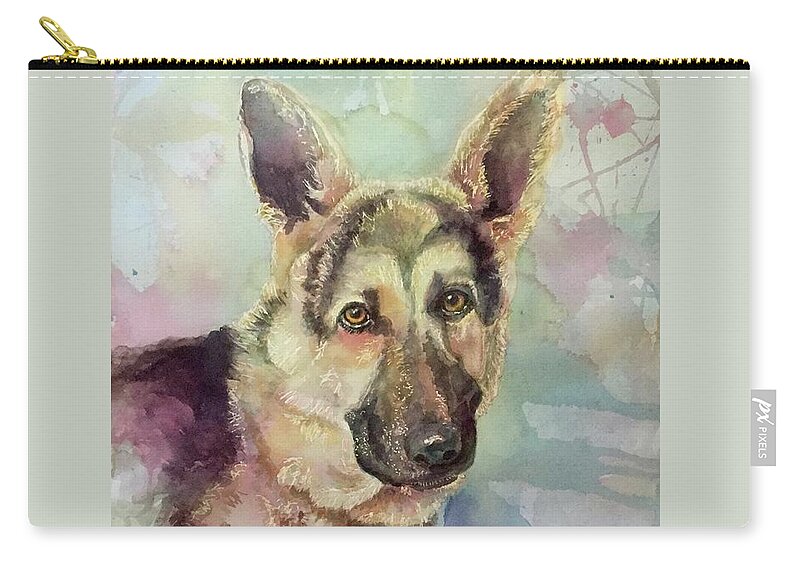 Dog Zip Pouch featuring the painting Heidi by Genie Morgan