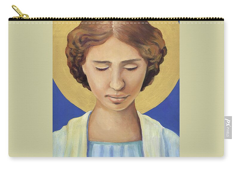 Helen Keller Zip Pouch featuring the painting Helen Keller by Linda Ruiz-Lozito