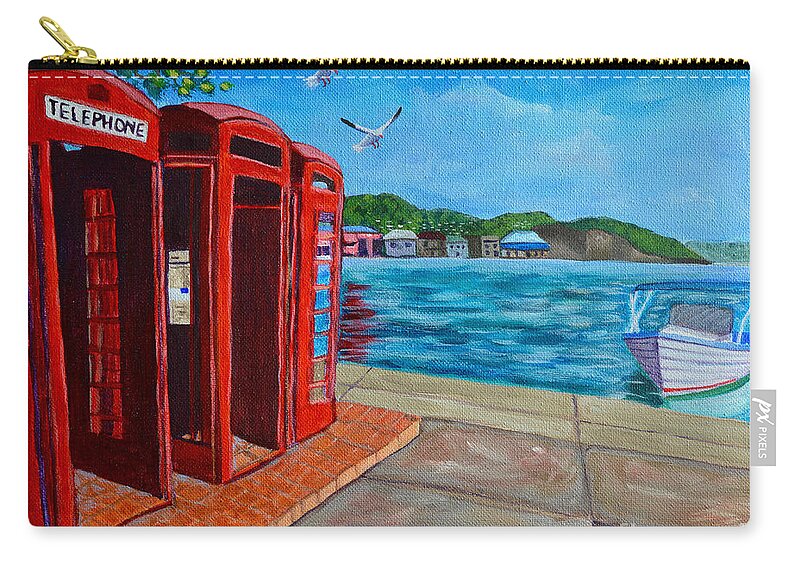 Grenada Carry-all Pouch featuring the painting Hello, it's me, I'm on the Carenage by Laura Forde
