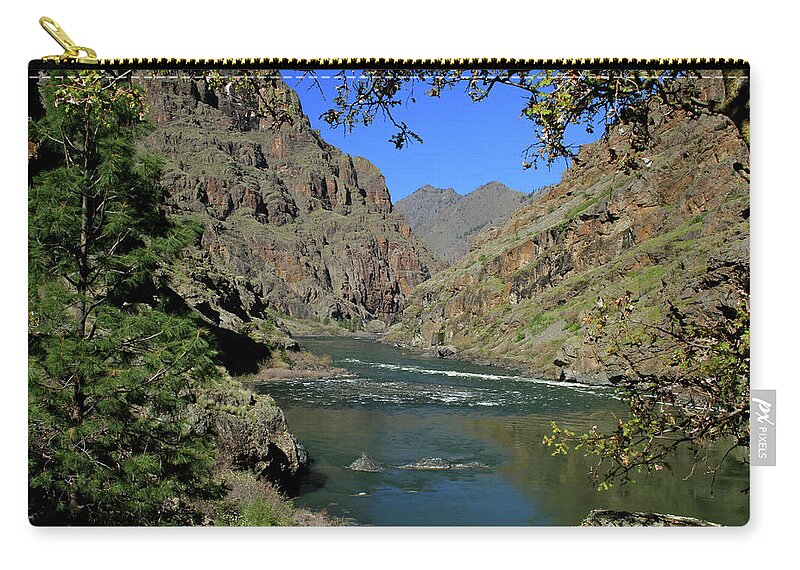 Hells Canyon Zip Pouch featuring the photograph Hells Canyon by Ed Riche