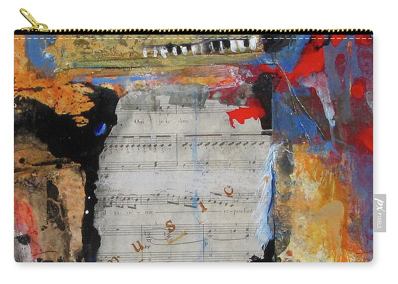 Jazz Zip Pouch featuring the painting Hell's Jazz by Carole Johnson
