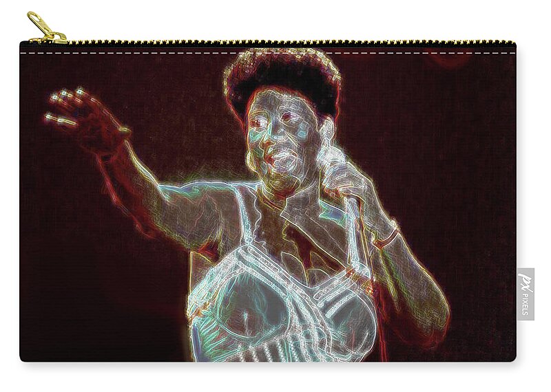 Queen Of Soul Zip Pouch featuring the digital art Her Majesty by Kenneth Armand Johnson