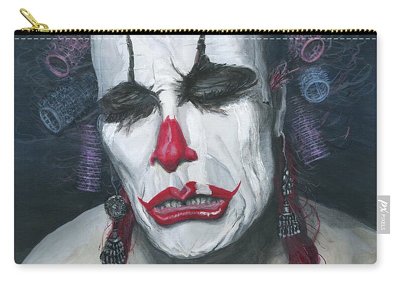 Clown Carry-all Pouch featuring the painting Her Tears by Matthew Mezo