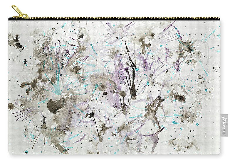 Splatter Zip Pouch featuring the painting Herding Chaos by Stefanie Forck