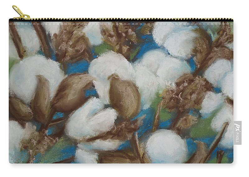 Cotton Zip Pouch featuring the painting Heritage Corridor Cotton by Pamela Poole