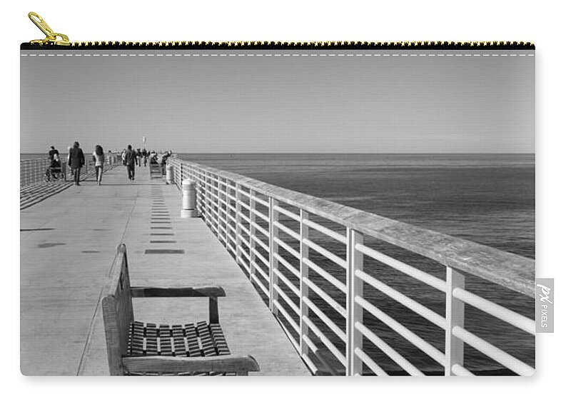 Pier Carry-all Pouch featuring the photograph Hermosa Beach Seat by Ana V Ramirez